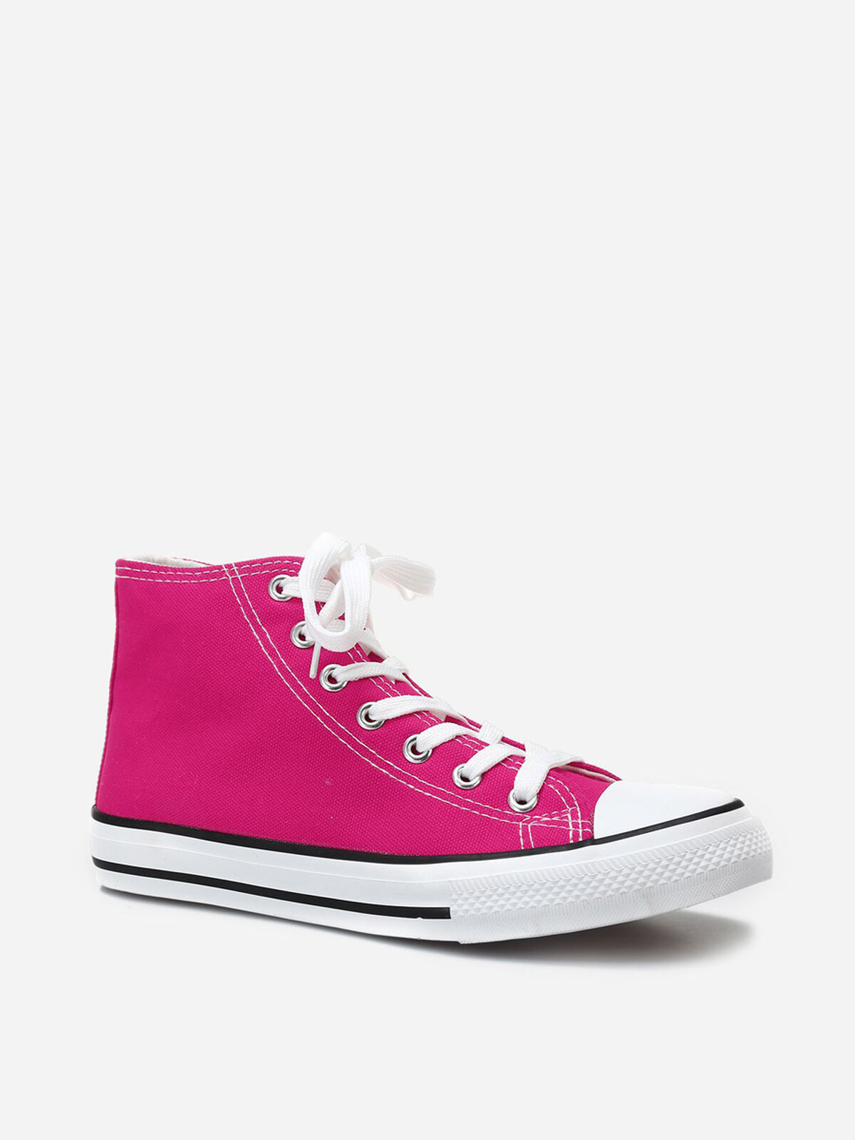 Tennis en toile à lacets- Fuchsia