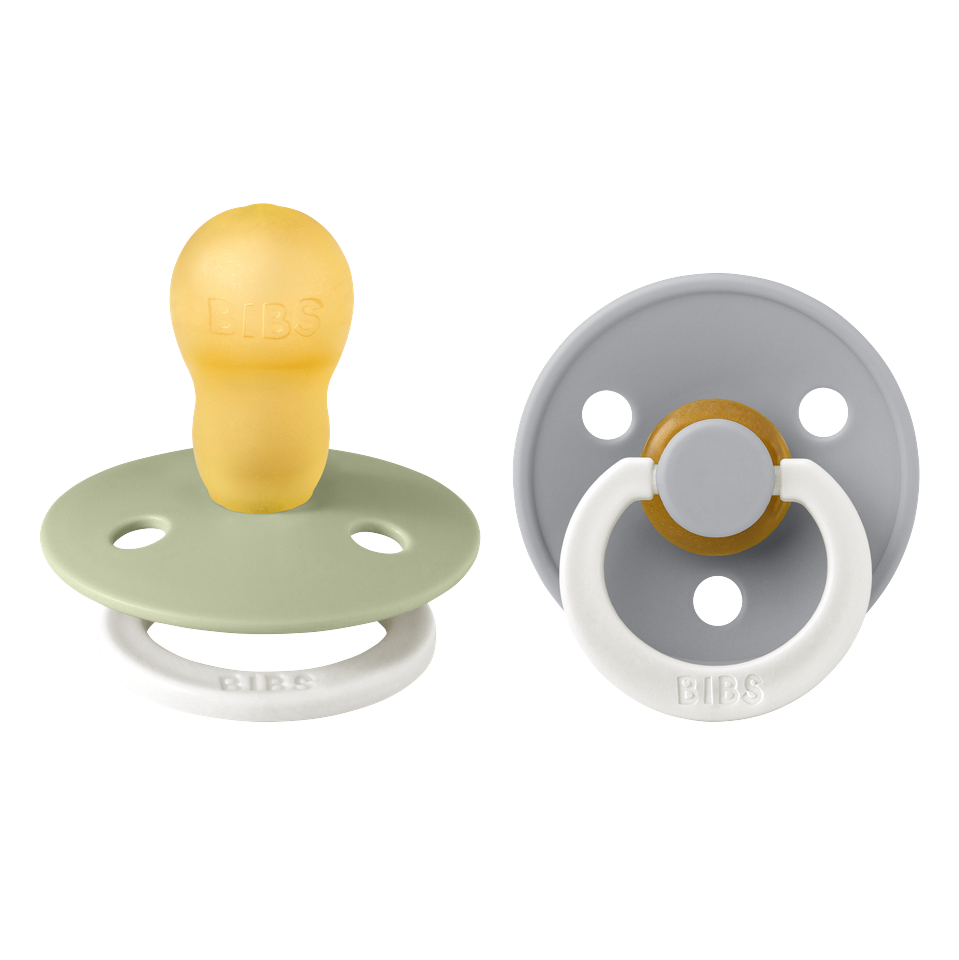 BIBS - Pacifier Colour 2 PACK - Sage GLOW/Cloud GLOW - Size 3