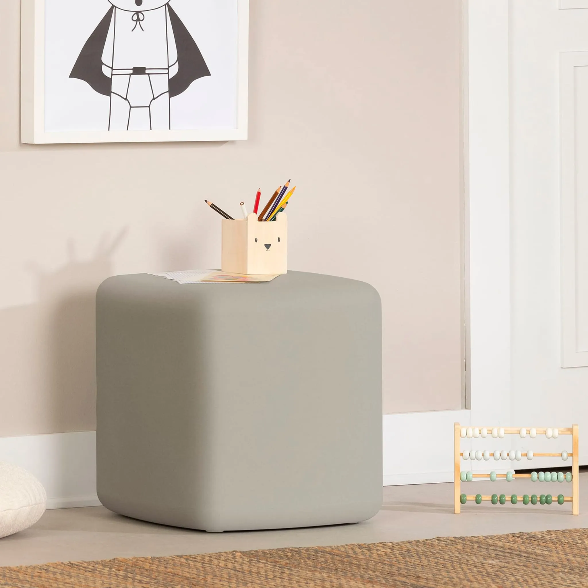 South Shore Table de Nuit  Tabouret pour Enfants - Sweedi Greige
