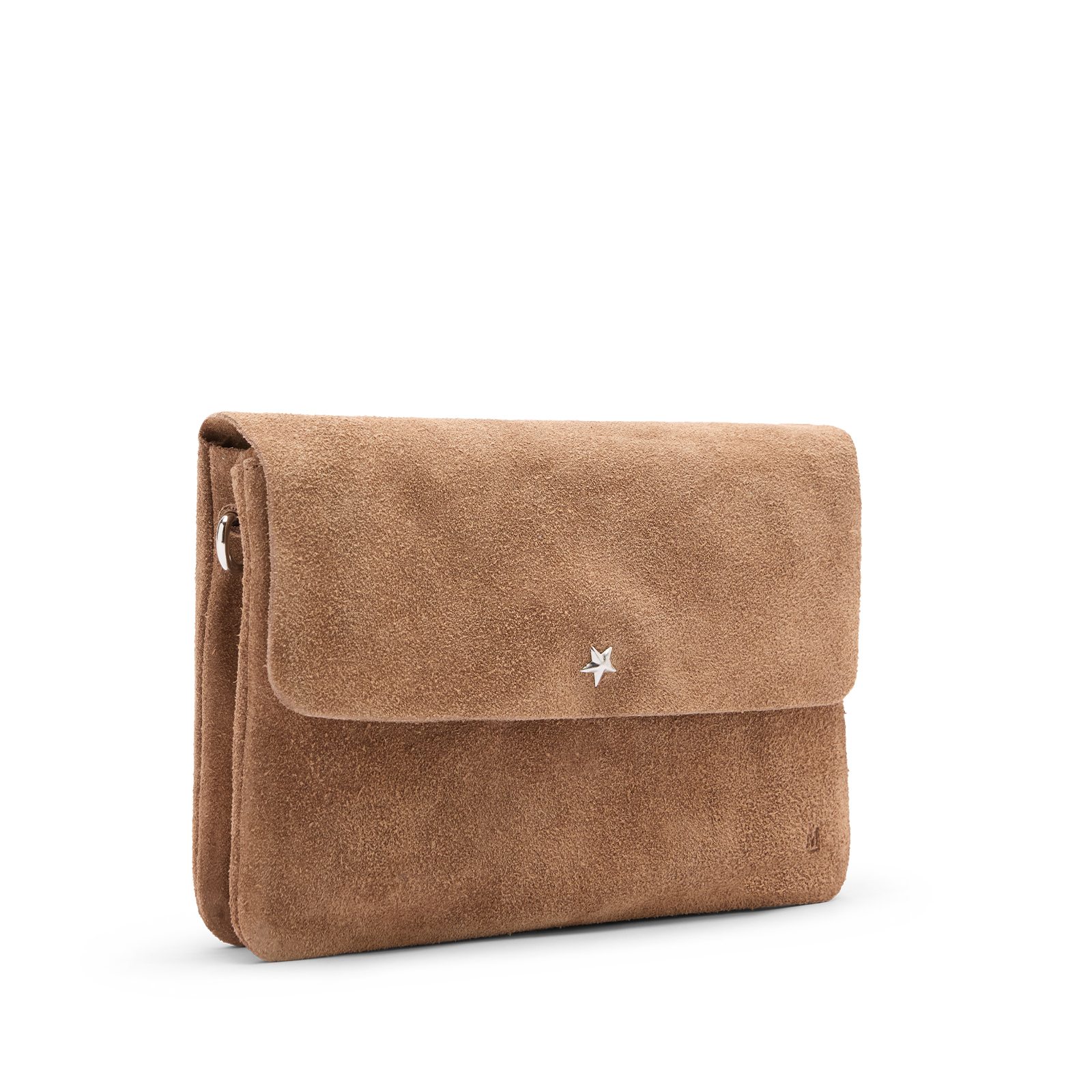 Taupe suède clutch