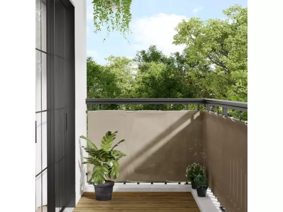 Écran de balcon taupe 90x800 cm 100% polyester oxford