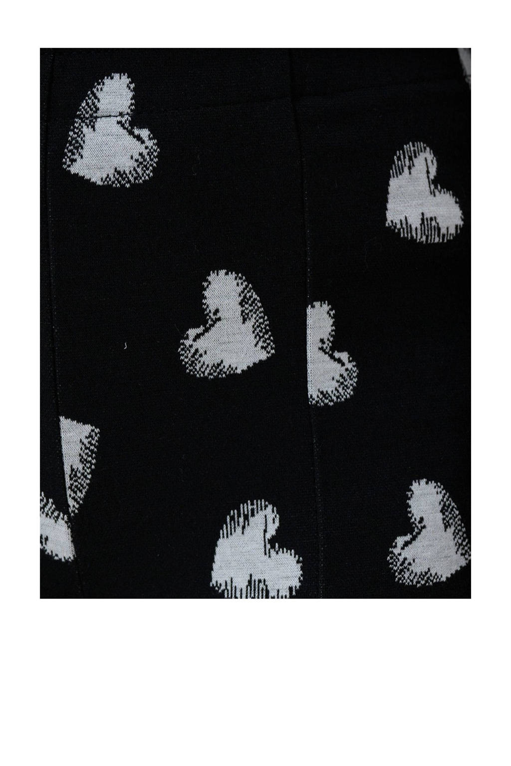 Shoeby broek met hartjes zwart/wit