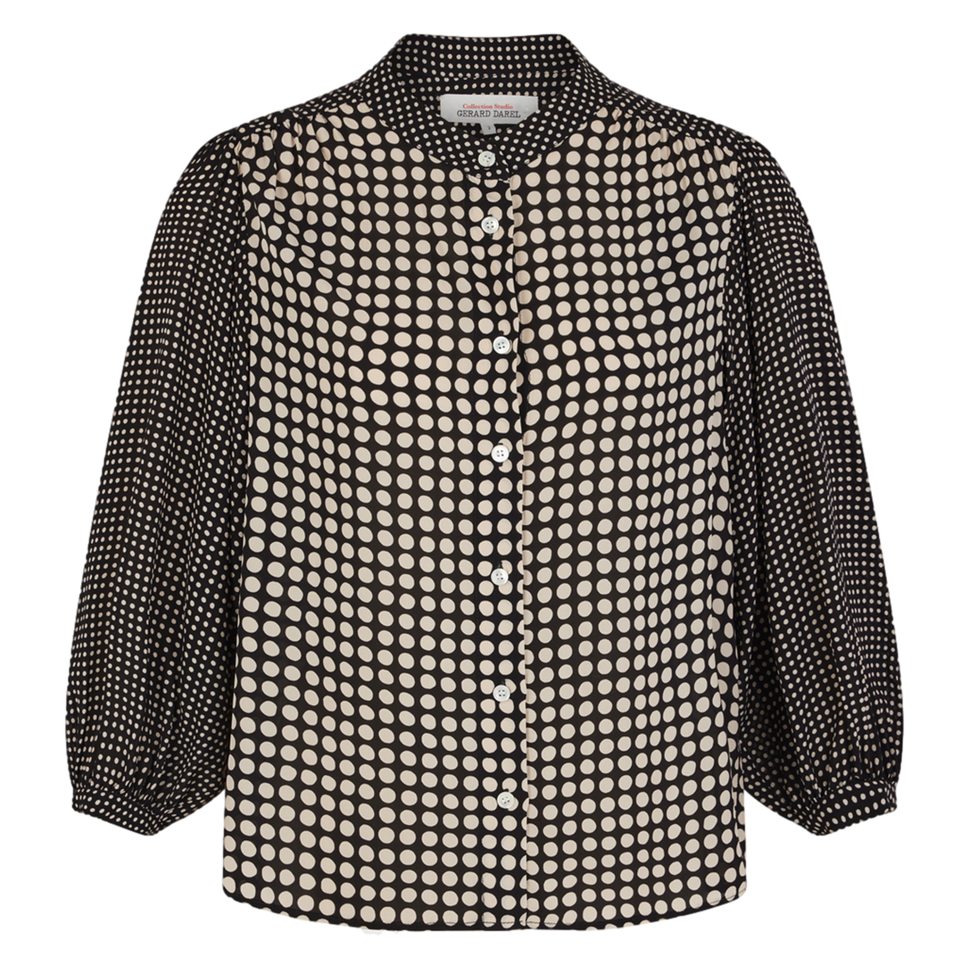 NARIN - Chemise droite à col mao | Noir