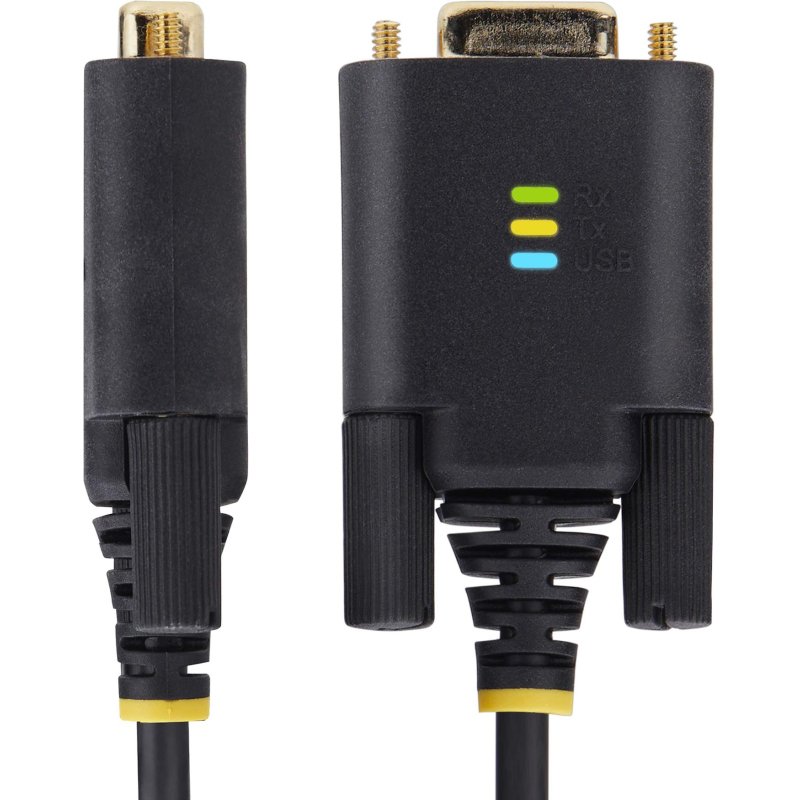 StarTech.com Câble Série Null Modem vers USB de 2m, Rétention COM, FTDI, USB-A vers DB9 RS232, Câble Adaptateur USB DB9, Vis/Écrous DB9 Interchangeables, Windows/macOS/Linux