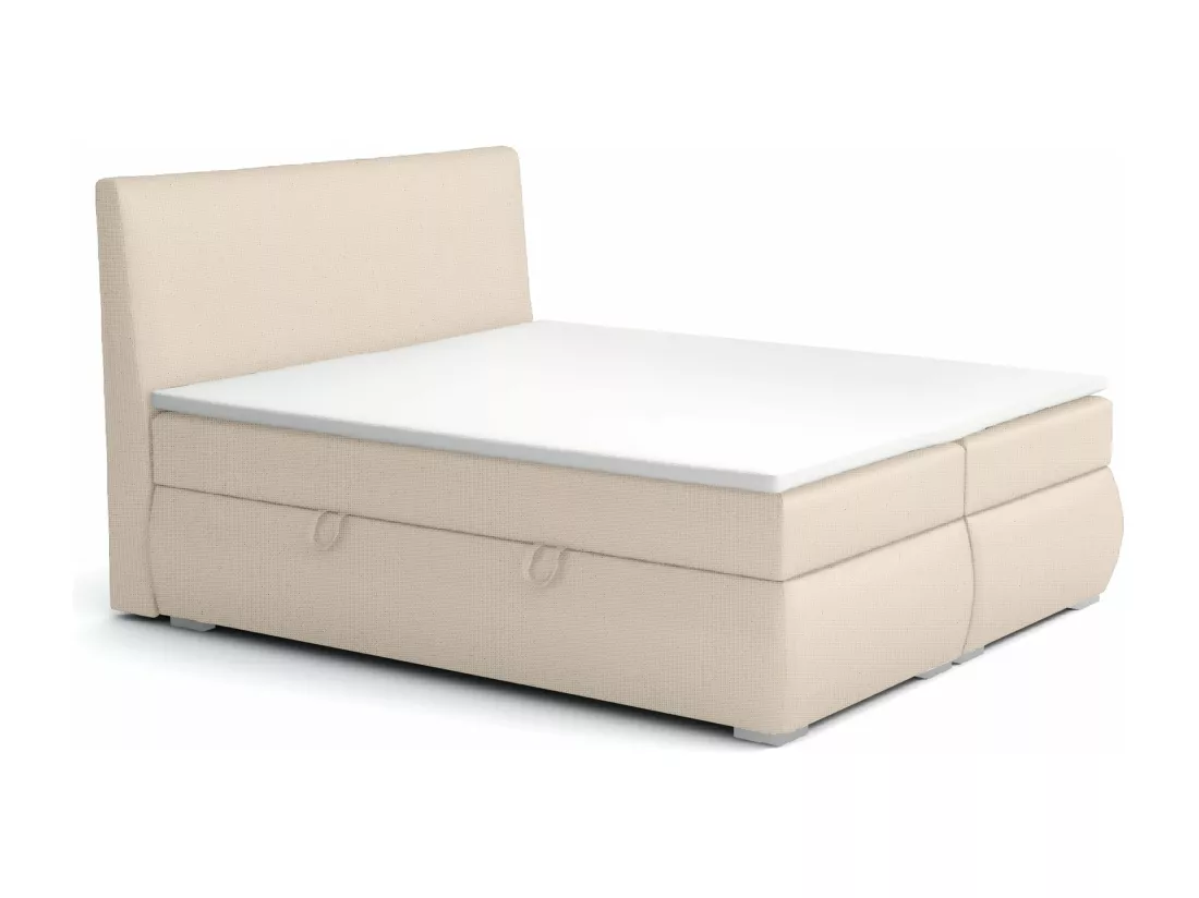 LIT BOXSPRING avec tiroirs de rangement Buffalo 140x200 cm, Lux 01 (Ivoire)