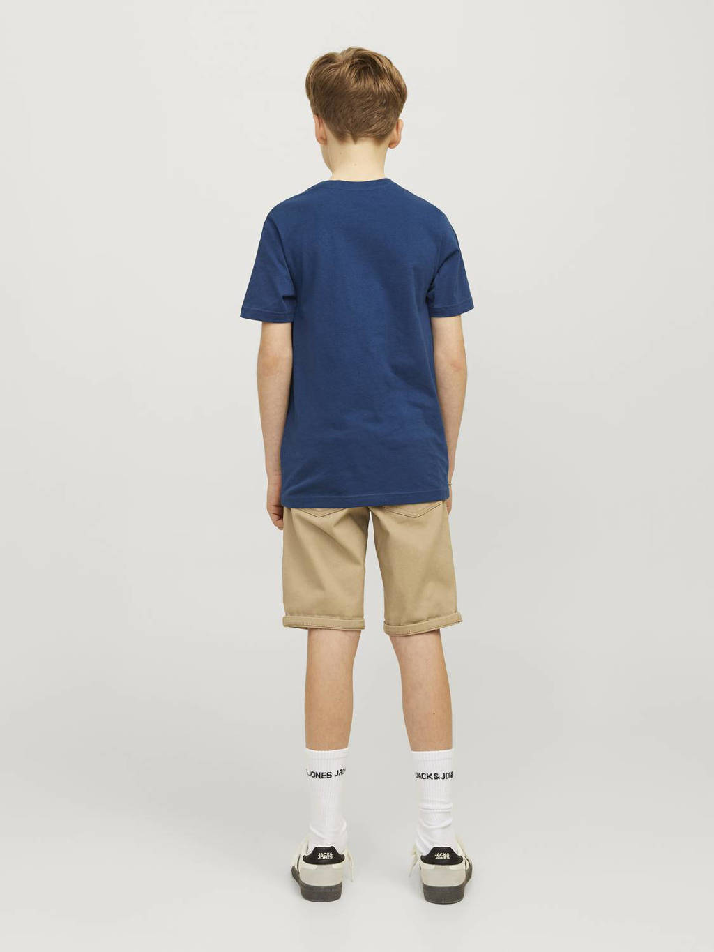 JACK & JONES T-shirt JJNAVIN met printopdruk donkerblauw