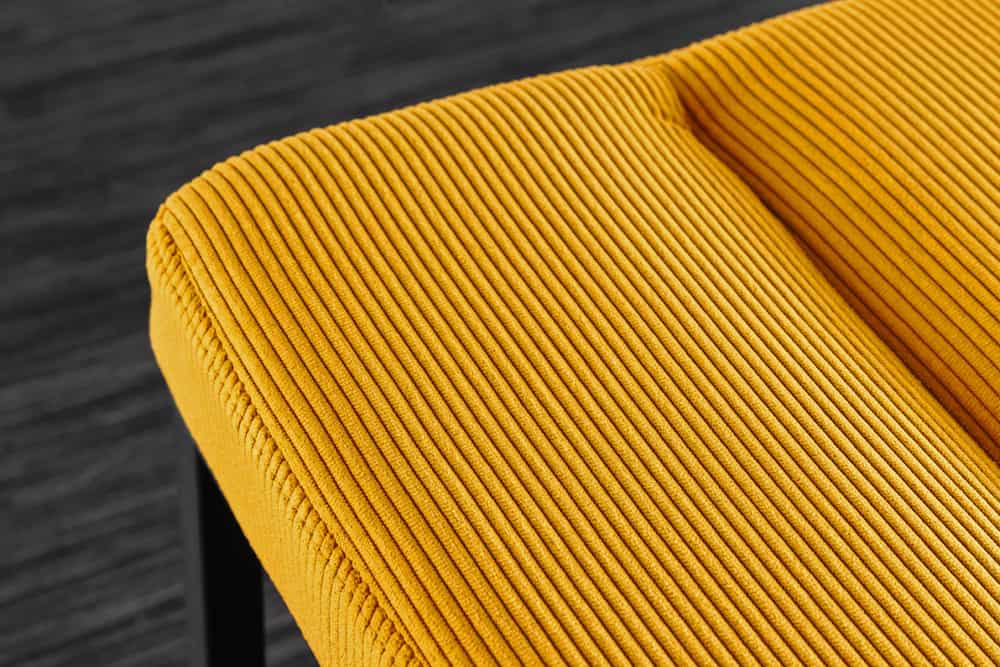 Design Sitzbank PETIT BEAUTÉ 80cm senfgelb Cord schwarzes Gestell