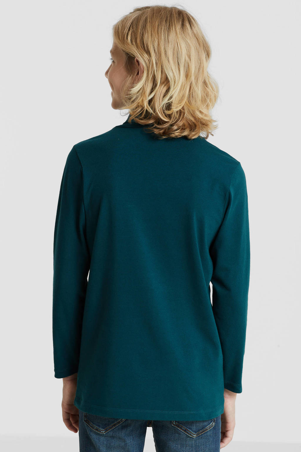 anytime longsleeve met col petrol