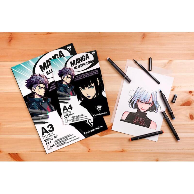 Bloc Illustration Manga A3 20F 250g