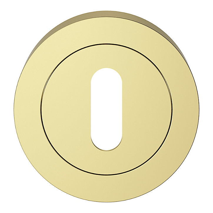 Rosace de fonction rond à visser à serrure GoodHome Duod effet laiton or Ø50mm