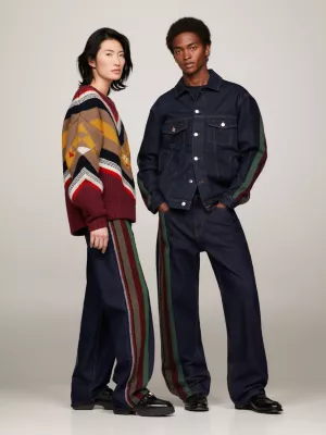 Calça jeans reta listrada Tommy x Pendleton New York