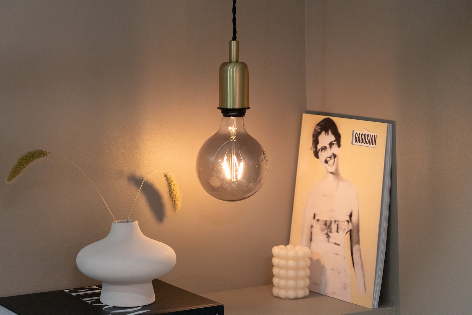 Hang taklampe Børstet messing