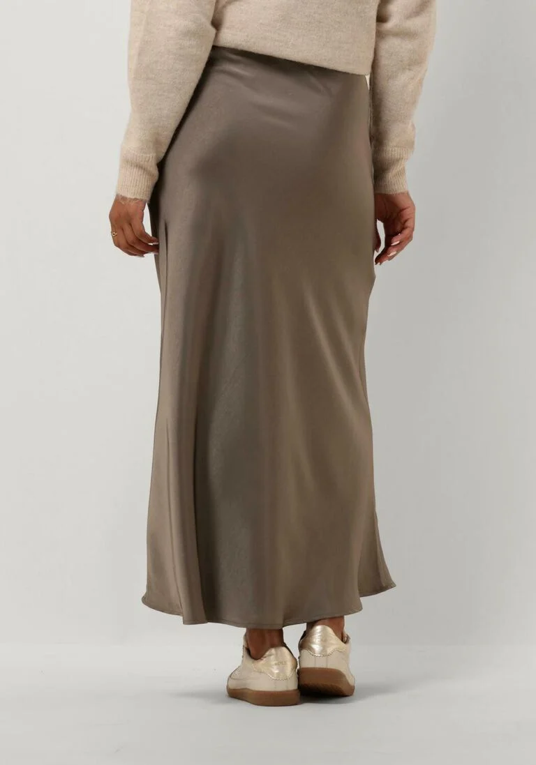 NEO NOIR taupe neo noir midirok vicky heavy sateen skirt