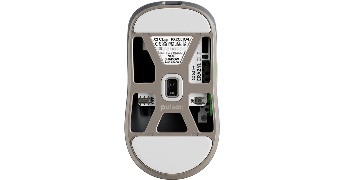 PulsarX2 CrazyLight Gaming Mouse - Volt Shadow  (Grijs/groen, 32,000 DPI, 8000 Hz)