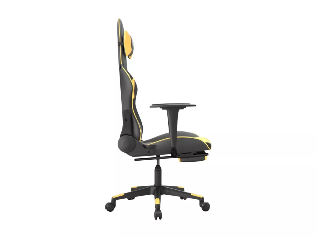 Chaise de jeu de massage et repose-pied Noir doré Similicuir