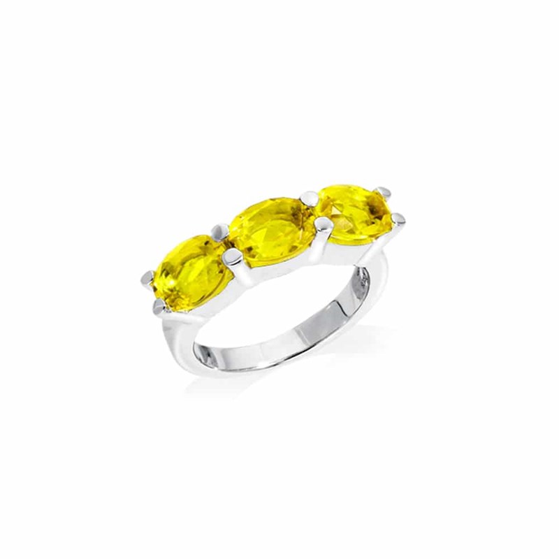 Bague Eos Argent Quartz Jaune