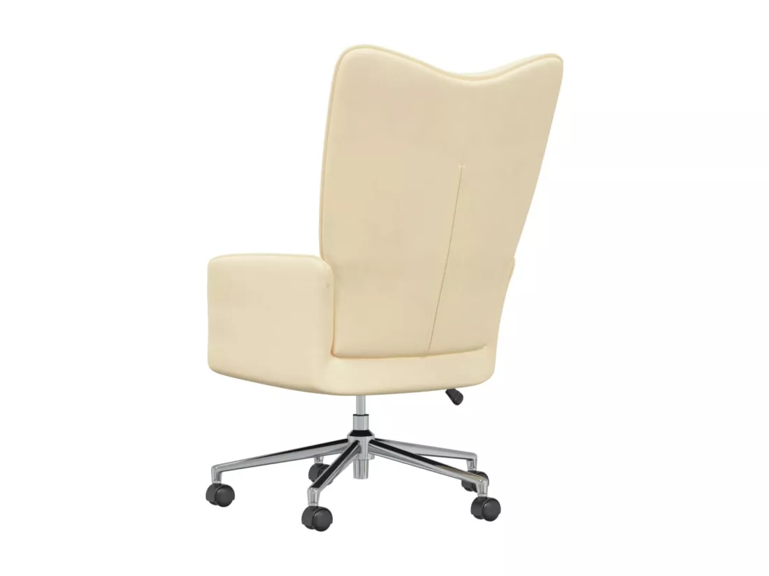 Chaise de relaxation Blanc crème Velours