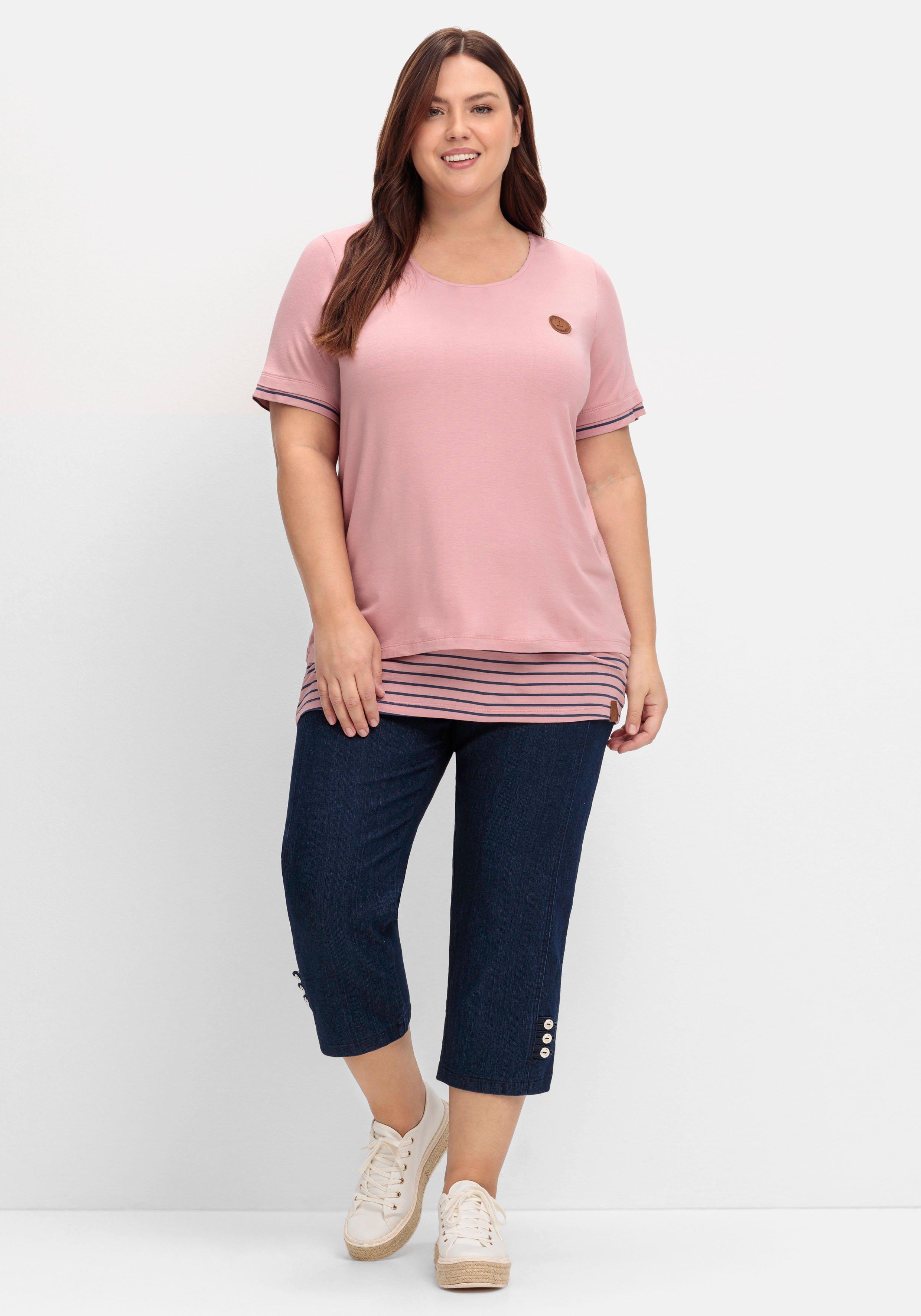 Longshirt in 2-in-1-Optik, mit Rundhalsausschnitt