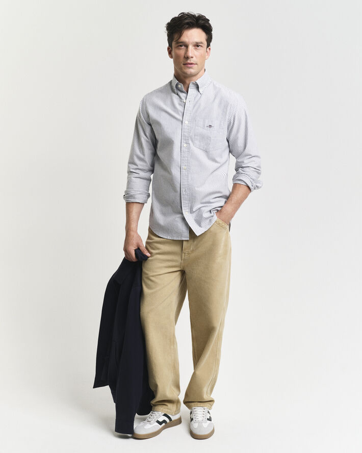 Gant REG CLASSIC OXFORD STRIPE SHIRT Persian blue