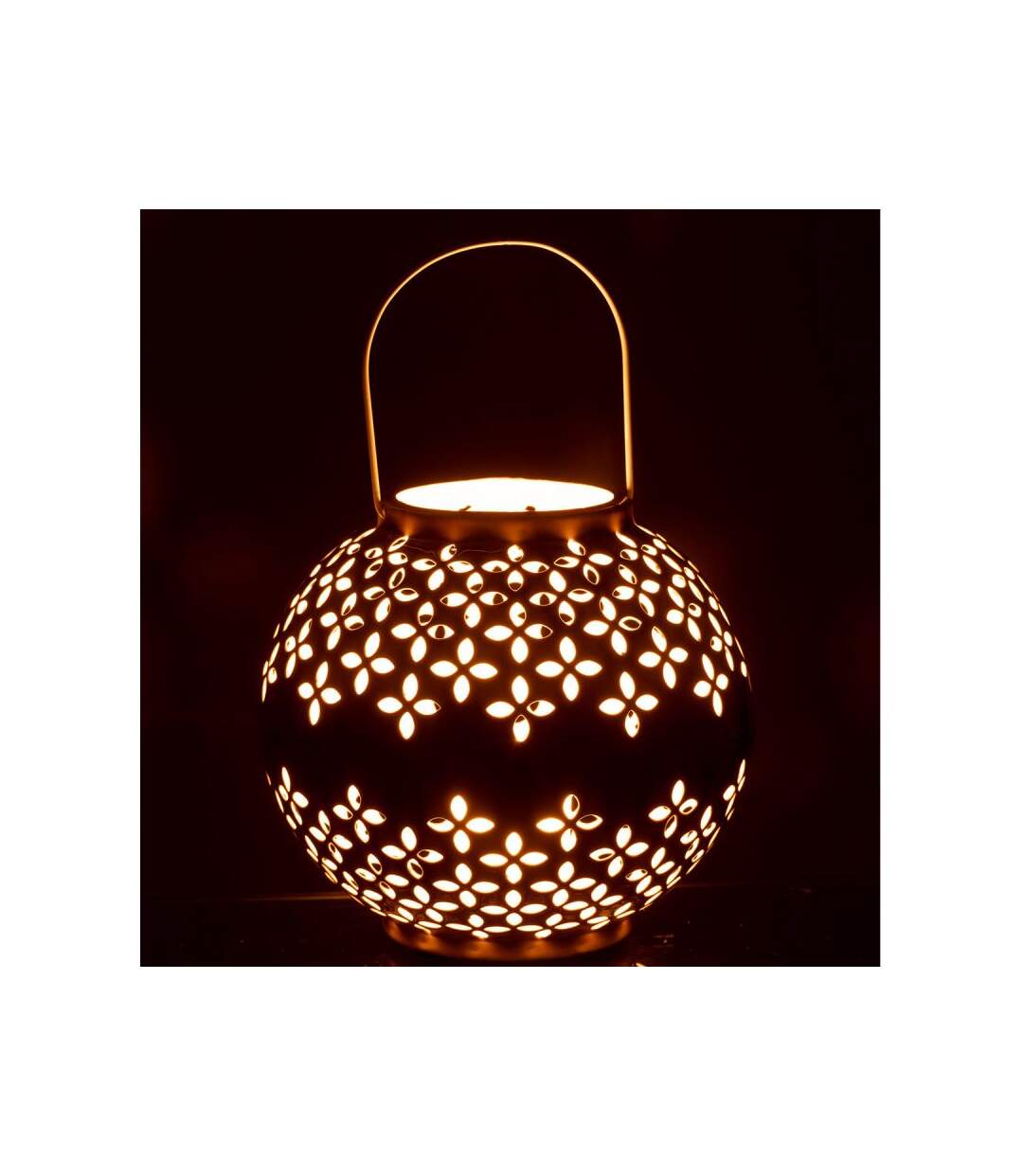 Paris Prix - Lanterne Ronde Métal sévilla 30cm Ocre