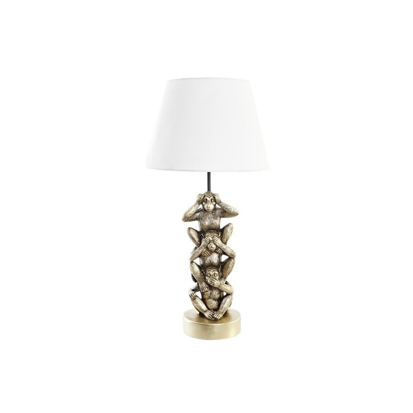 Lampe de bureau doré blanc colonial 220 v 50 w singe (30 x 30 x 61 cm)