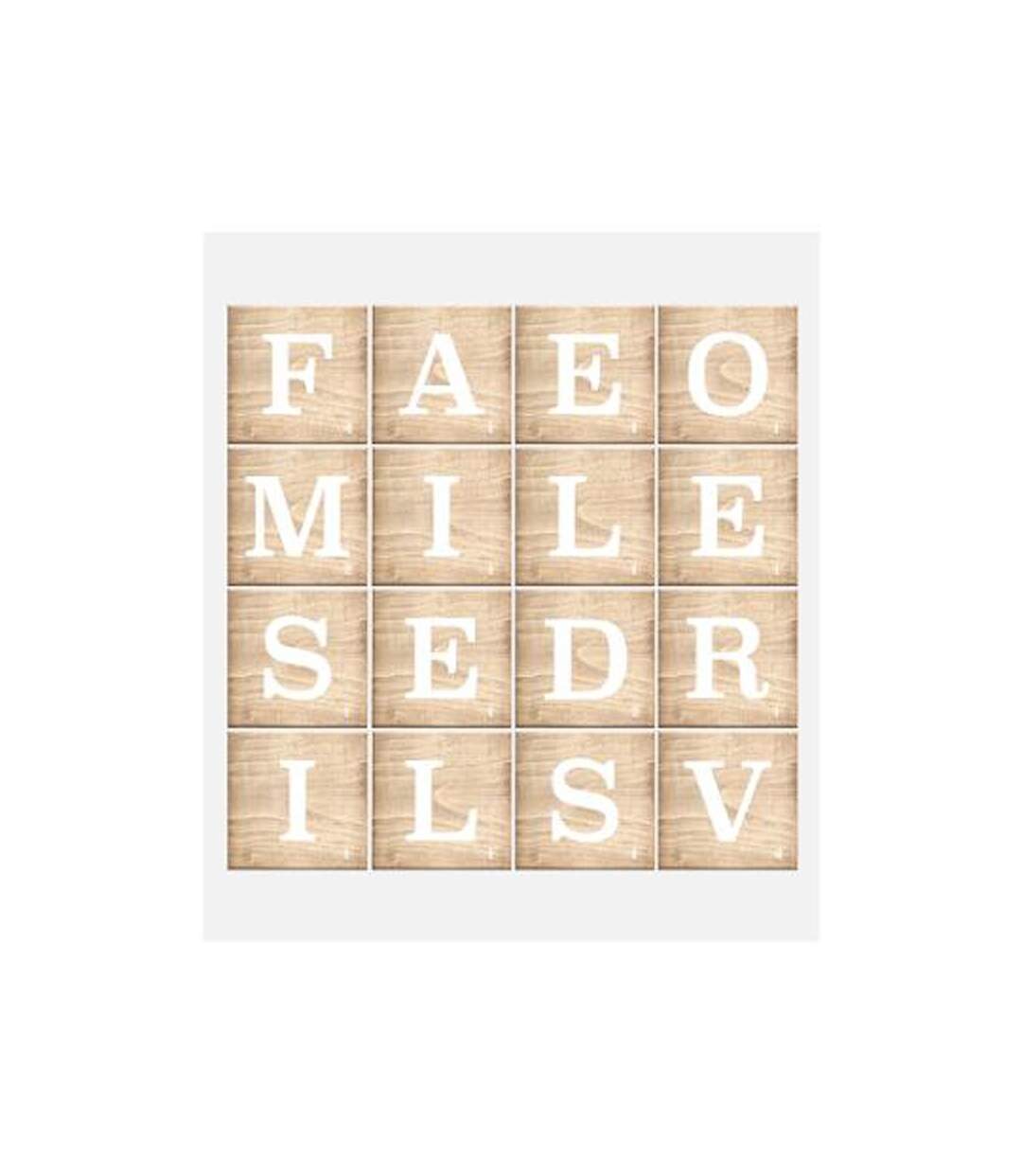 Sticker Relief Lettres 41x41cm Blanc