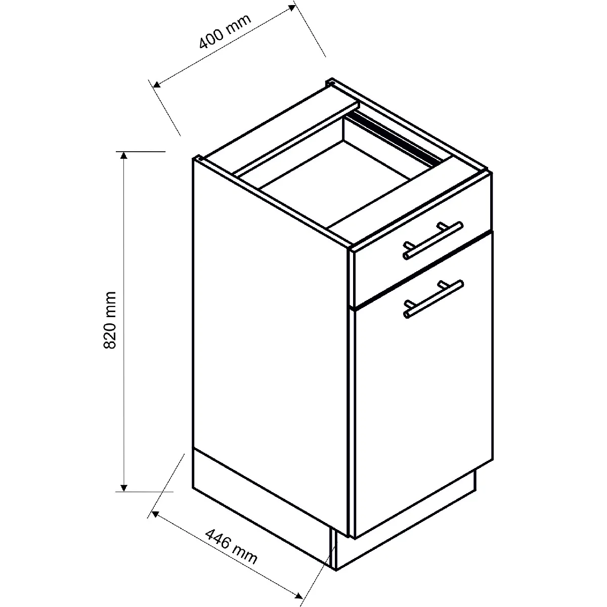 pegane Meuble Bas Cuisine 1 Porte 1 Tiroir Blanc
