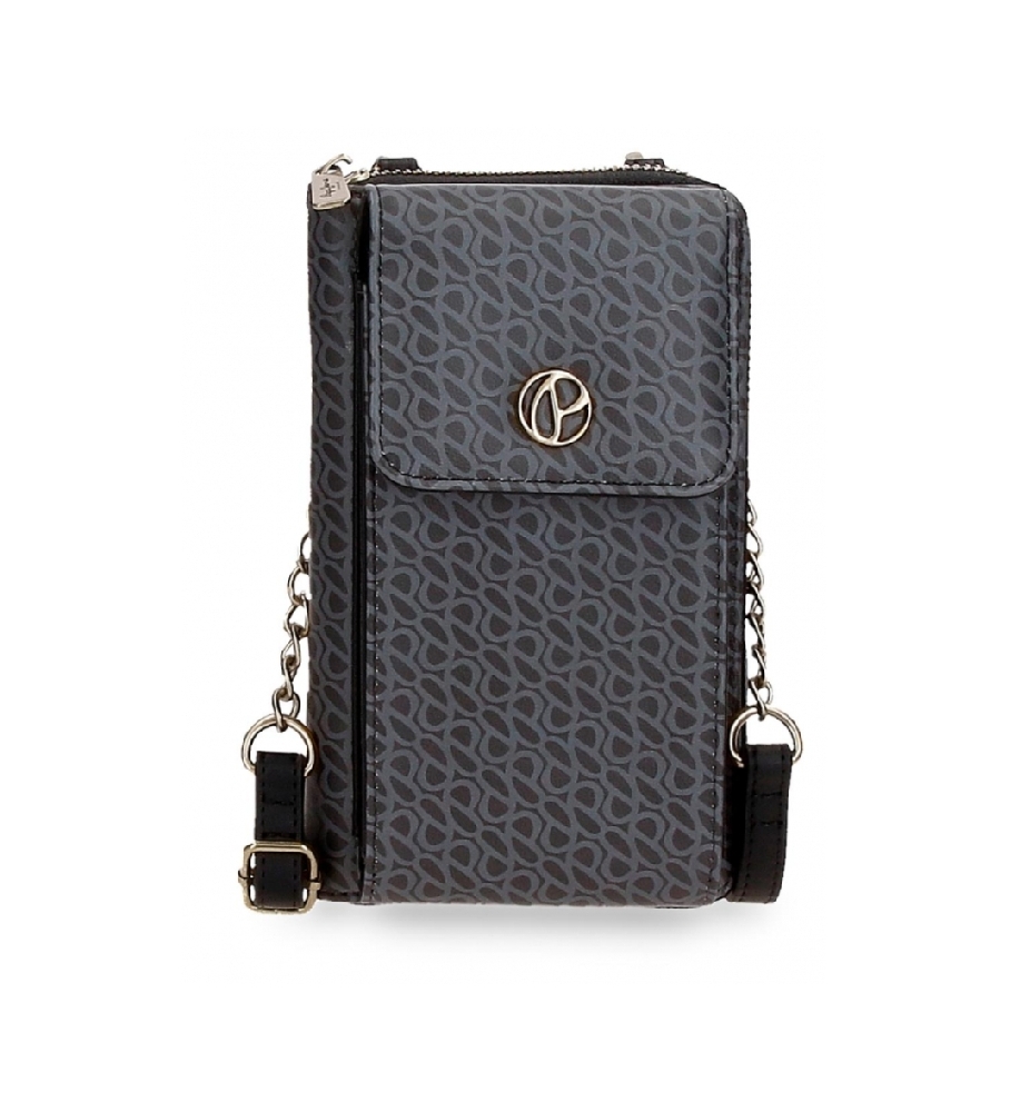 Bolsa de ombro para celular Megan preta da Pepe Jeans