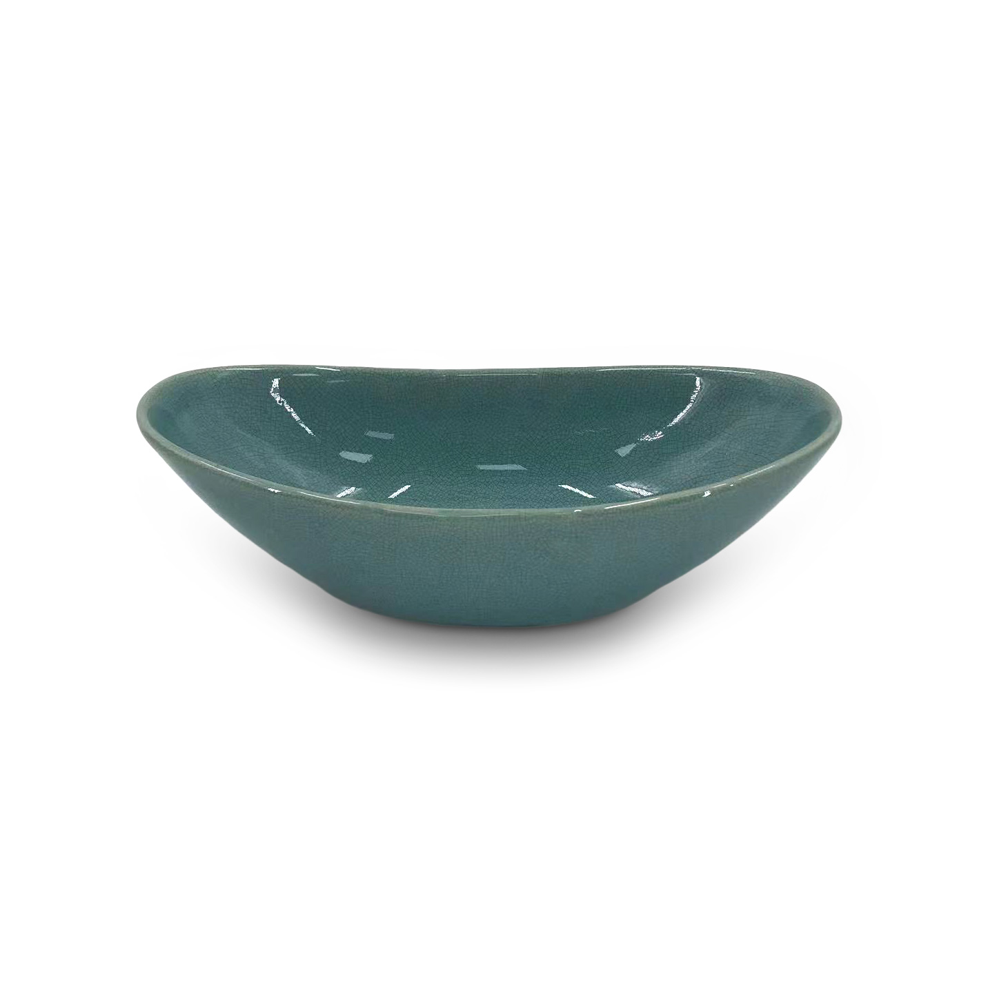 Keramik-Schale 'Claudine', blau, B 29 cm, H 8,5 cm, L 15 cm von fischer's lagerhaus