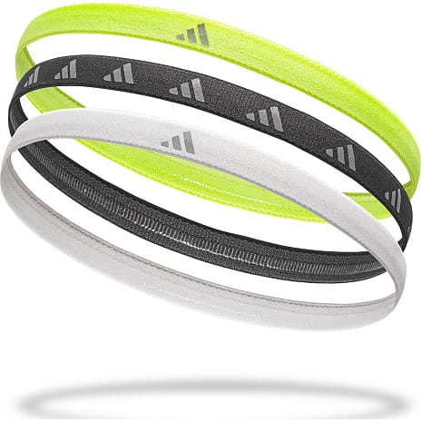 Adidas hårbånd 3-pak refleks - neon gul, hvid og sort