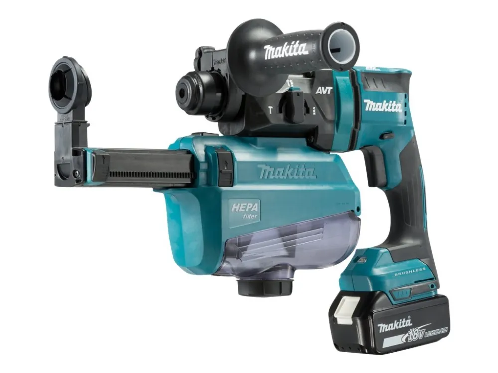 Makita DHR182RTWJ - Roterende hammer - ledningfri - 3 tilstande - SDS-plus - 1.7 Joule - 2 batterier - 18 V