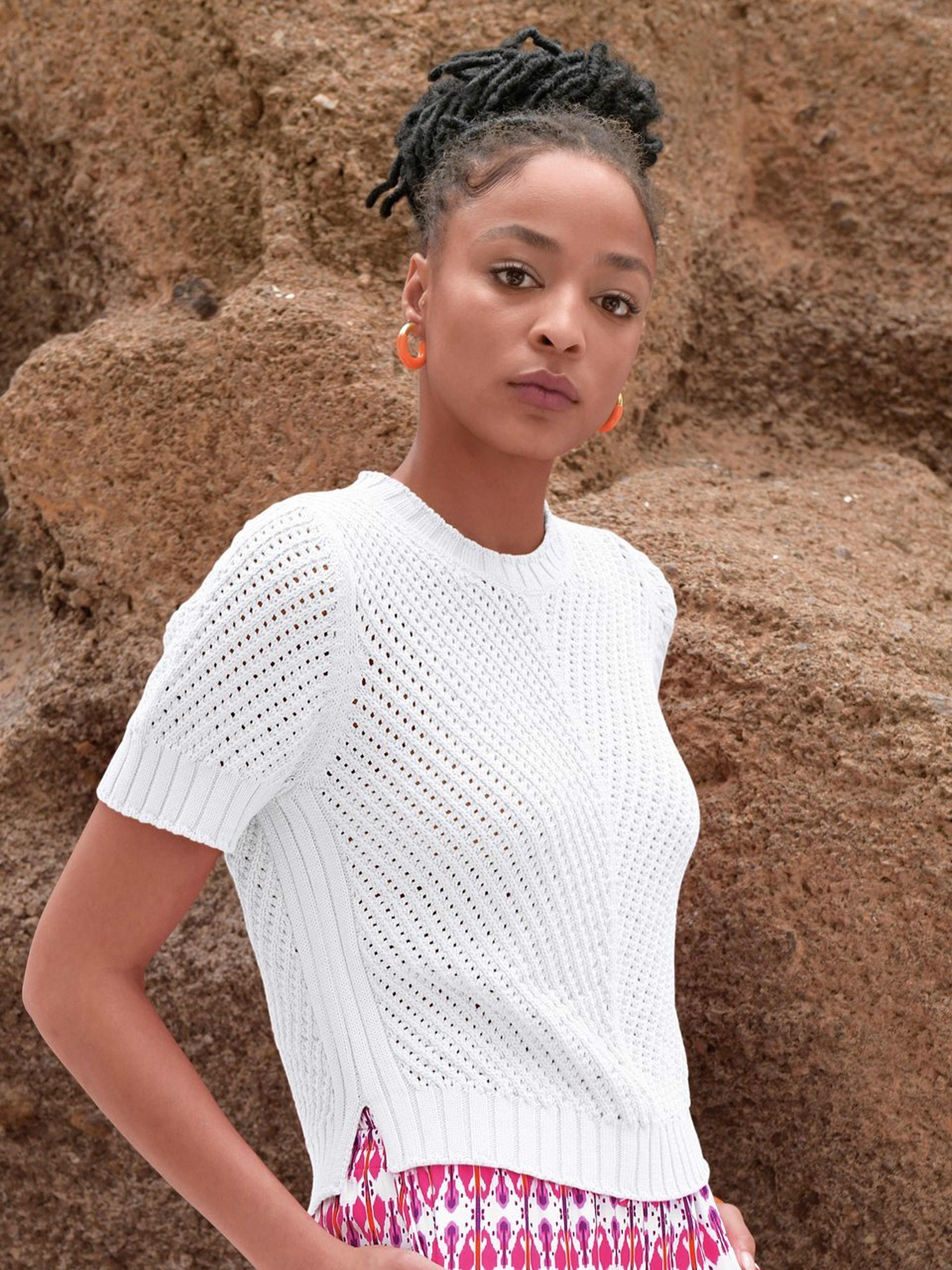 Rundhals-Pullover mit 1/2-Arm