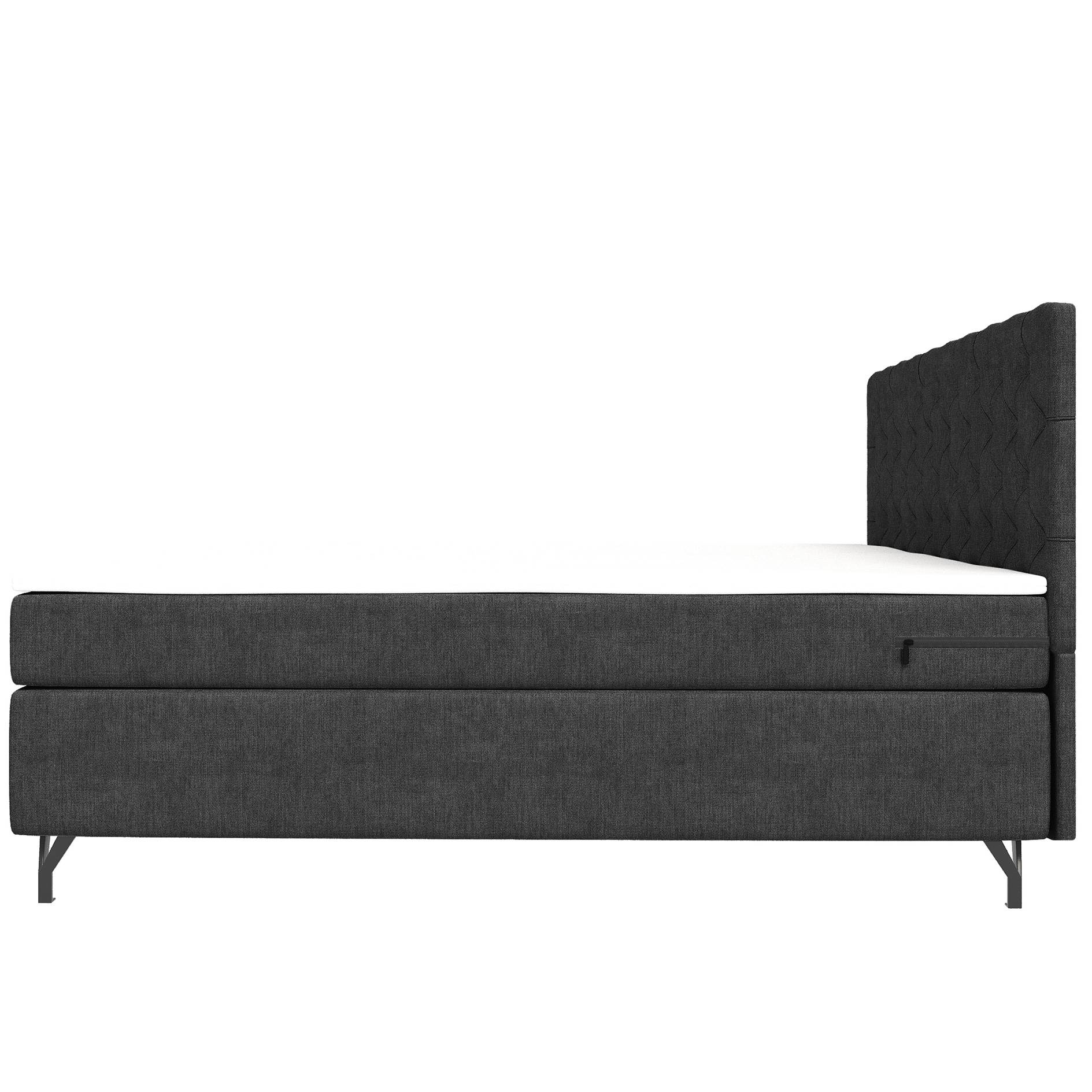 Boxspringbett - grau - inklusive Topper - 180x200 cm