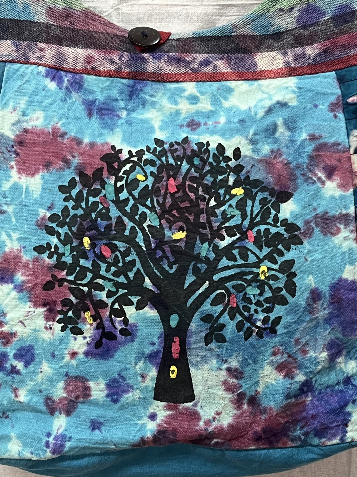 Schultertasche 'Tree of Life', multicolor, blau, B 38 cm, H 40 cm, L 12 cm günstig bestellen