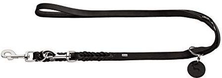 HUNTER Solide Hondenriem - Zwart - Leer - Verstelbaar - 1,3 x 200 cm