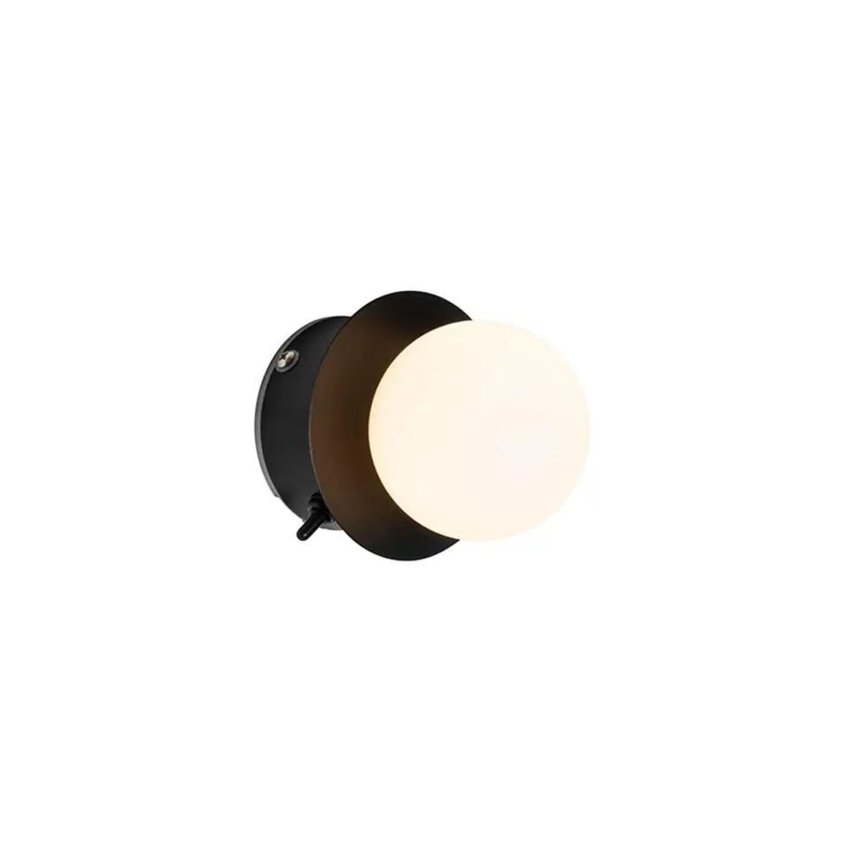 Qazqa wandlampen cederic zwart g9