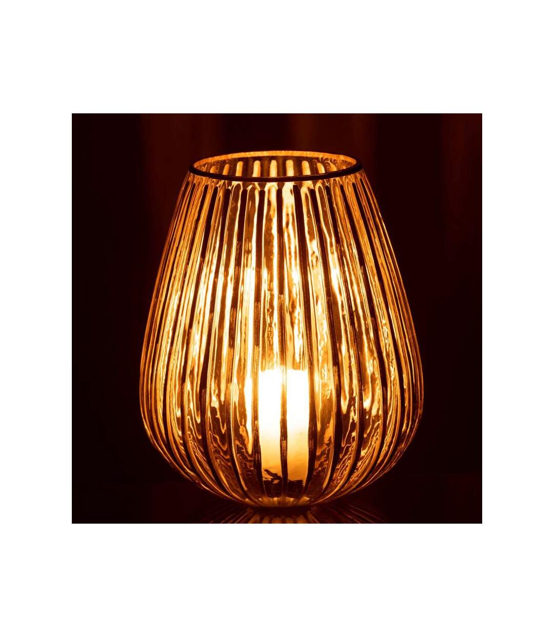 Paris Prix - Photophore Design Lignes carmela 25cm Or