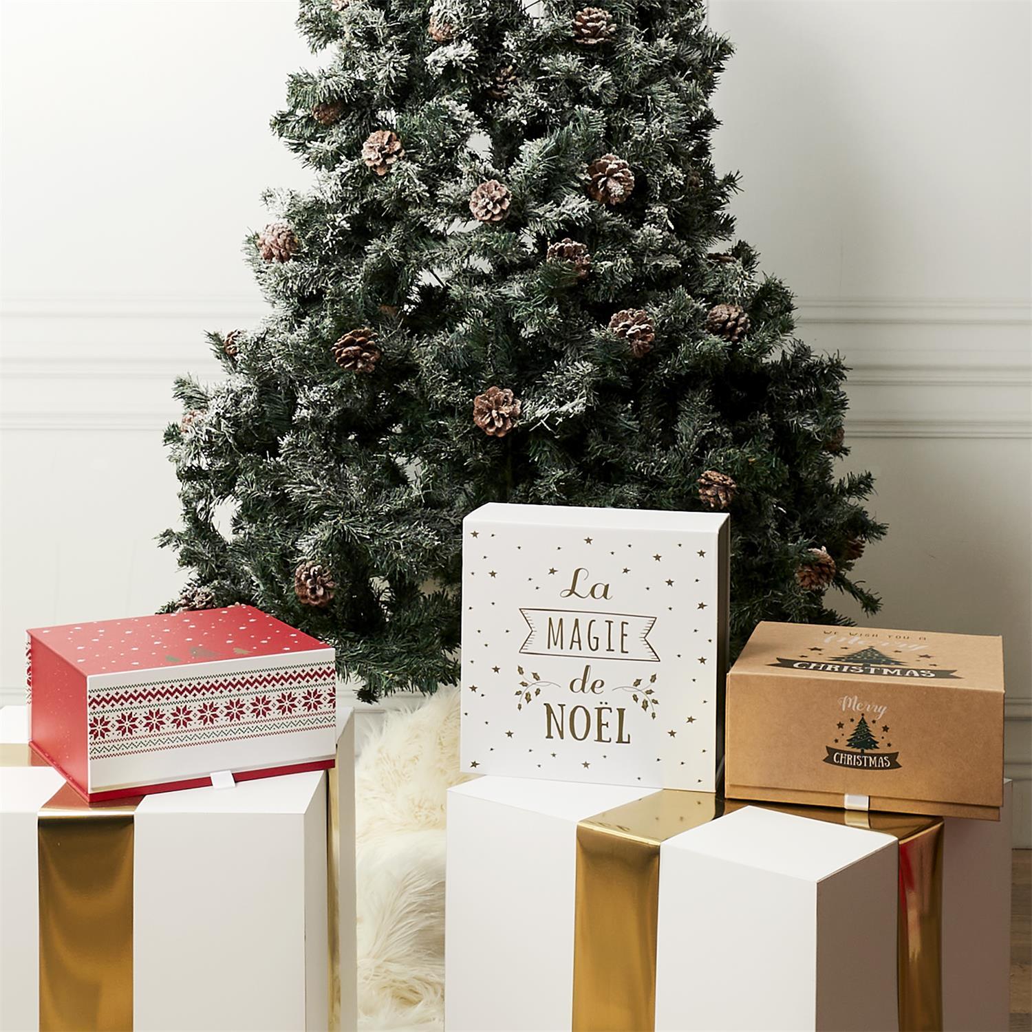 BOITE CADEAU NOEL 25X25X12CM