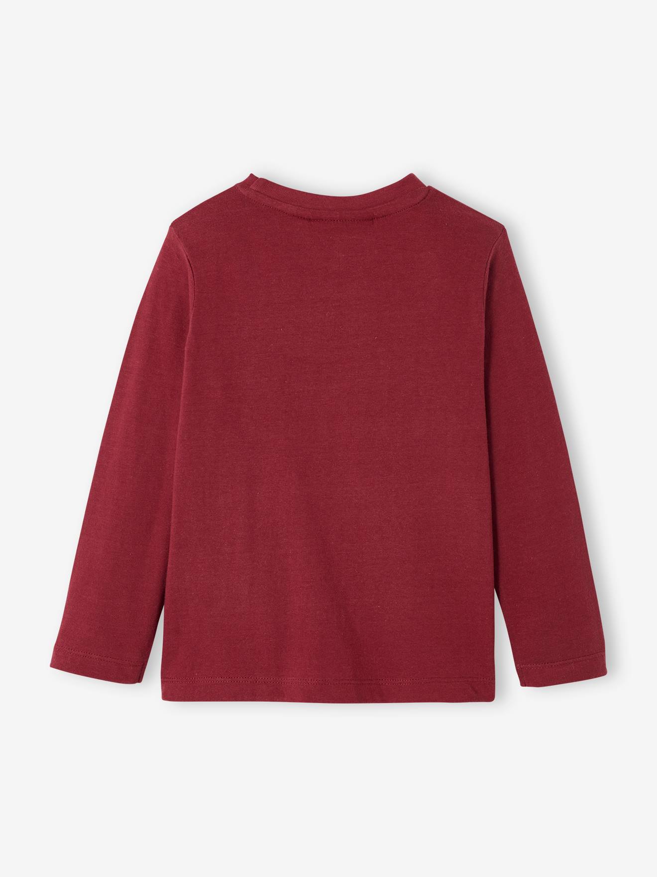 Camiseta de manga comprida Harry Potter®, vermelha escura, lisa com estampas.