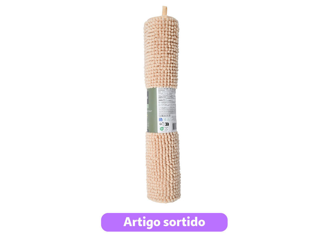 TAPETE CASA BANHO ACTUEL 100% POLIÉSTER RECICLADO 50X120CM CORES SORTIDAS