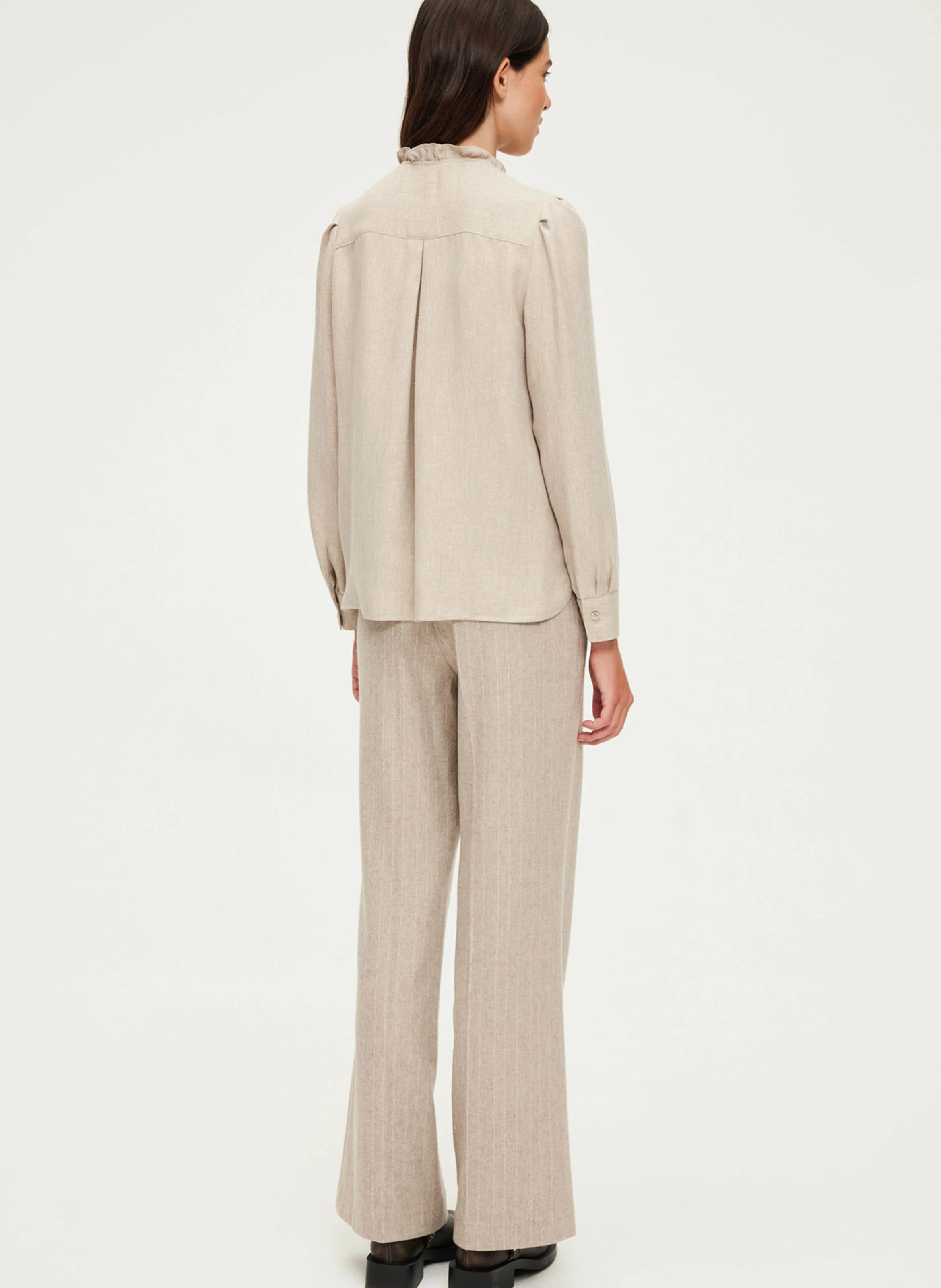 BINDY - Chemise ample à volants| Beige