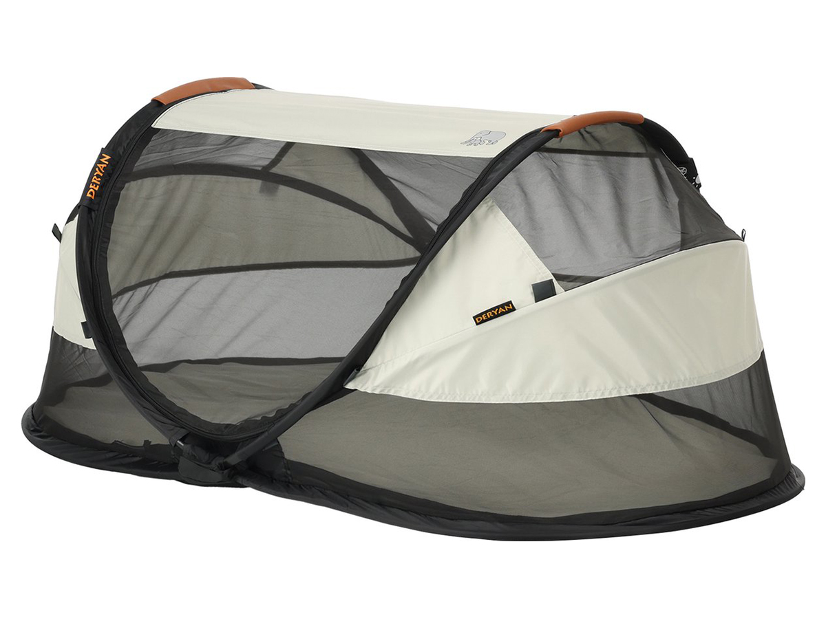 Deryan Baby Luxe campingbedje met leren handvatten - Ivory