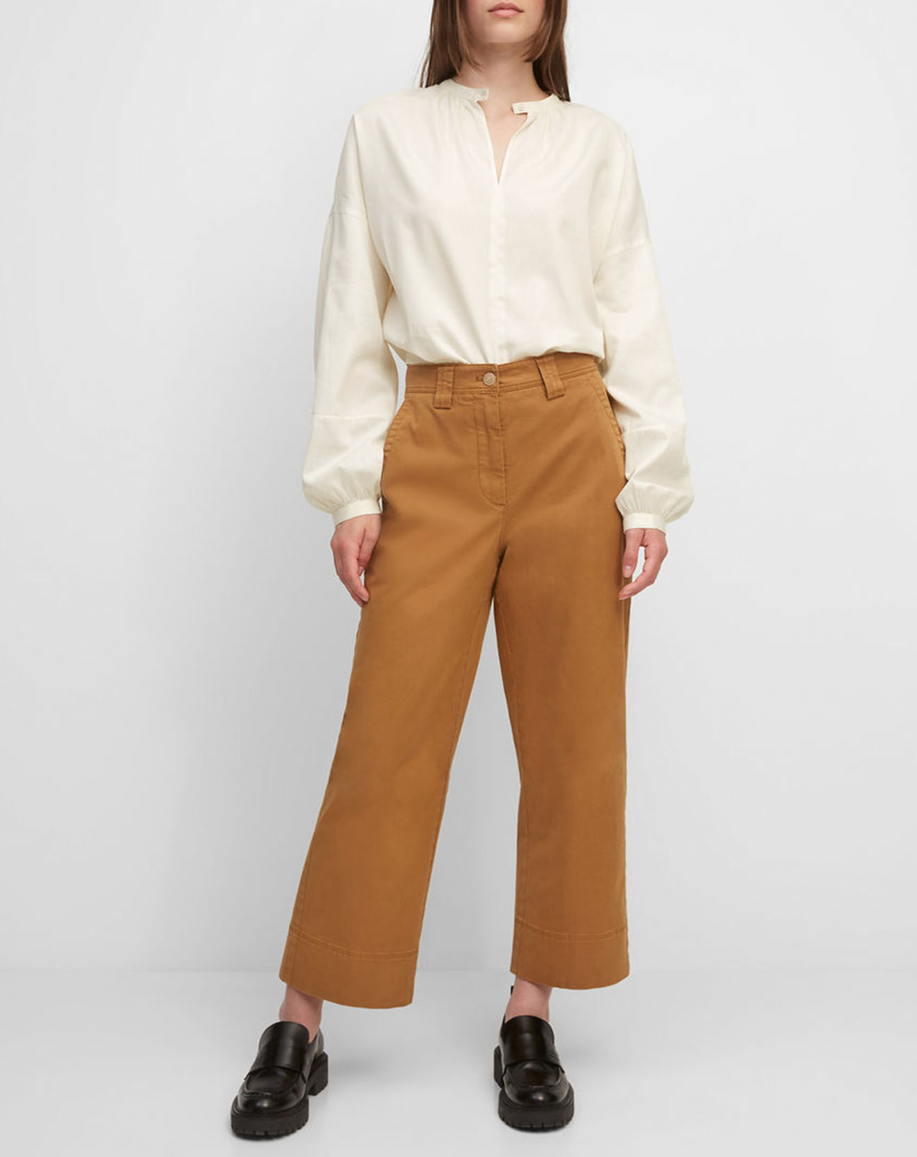 Marc O'Polo Blouse en Satin de Coton bio écrue