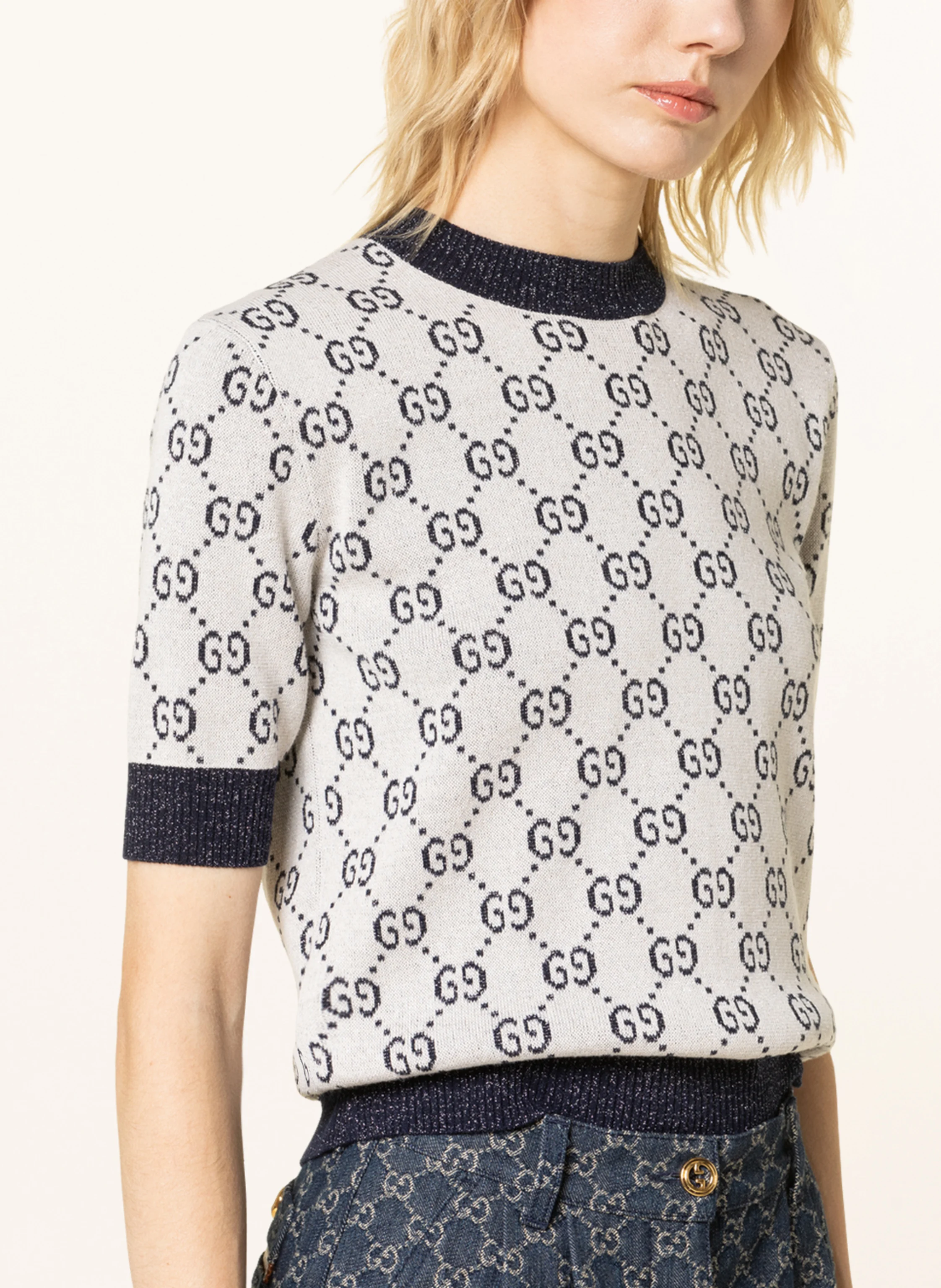 GUCCI Strickshirt mit Glitzergarn