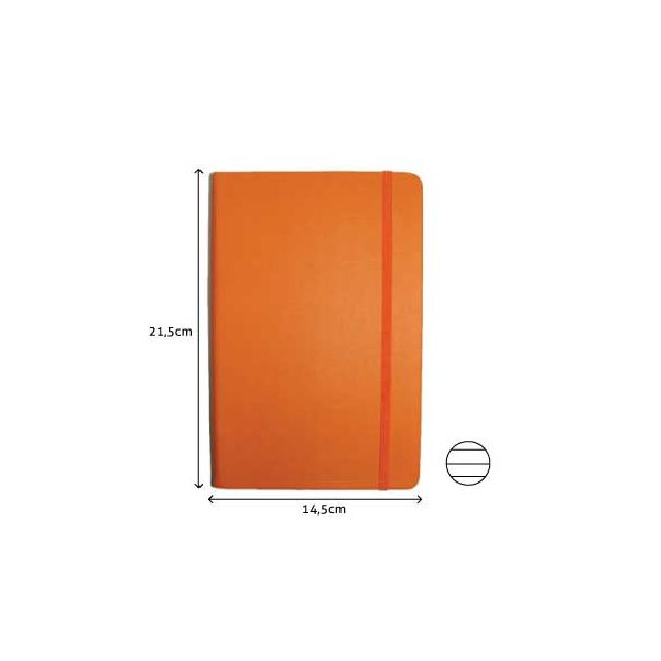 Smartd Bloco de Notas Pautado 21.5x14.5cm Semi Pele Laranja