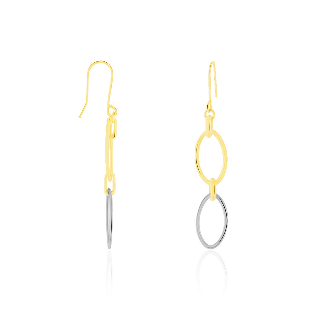 Boucles D'oreilles Pendantes Lucia Or Bicolore