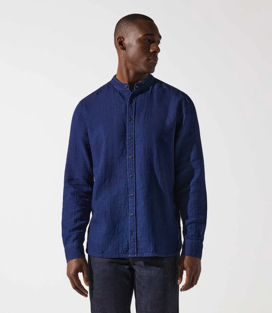 Chemise col mao bleu JEREMI
