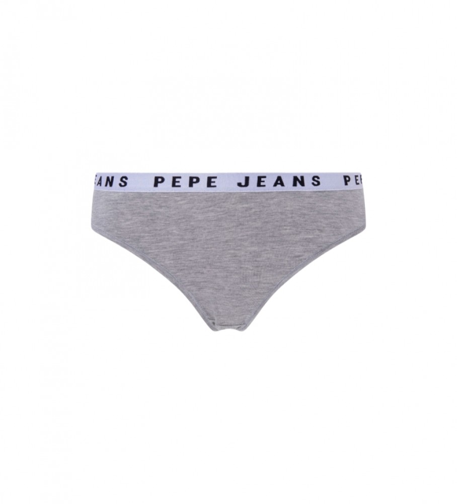 Calcinha fio dental Pepe Jeans Classic Logo cinza