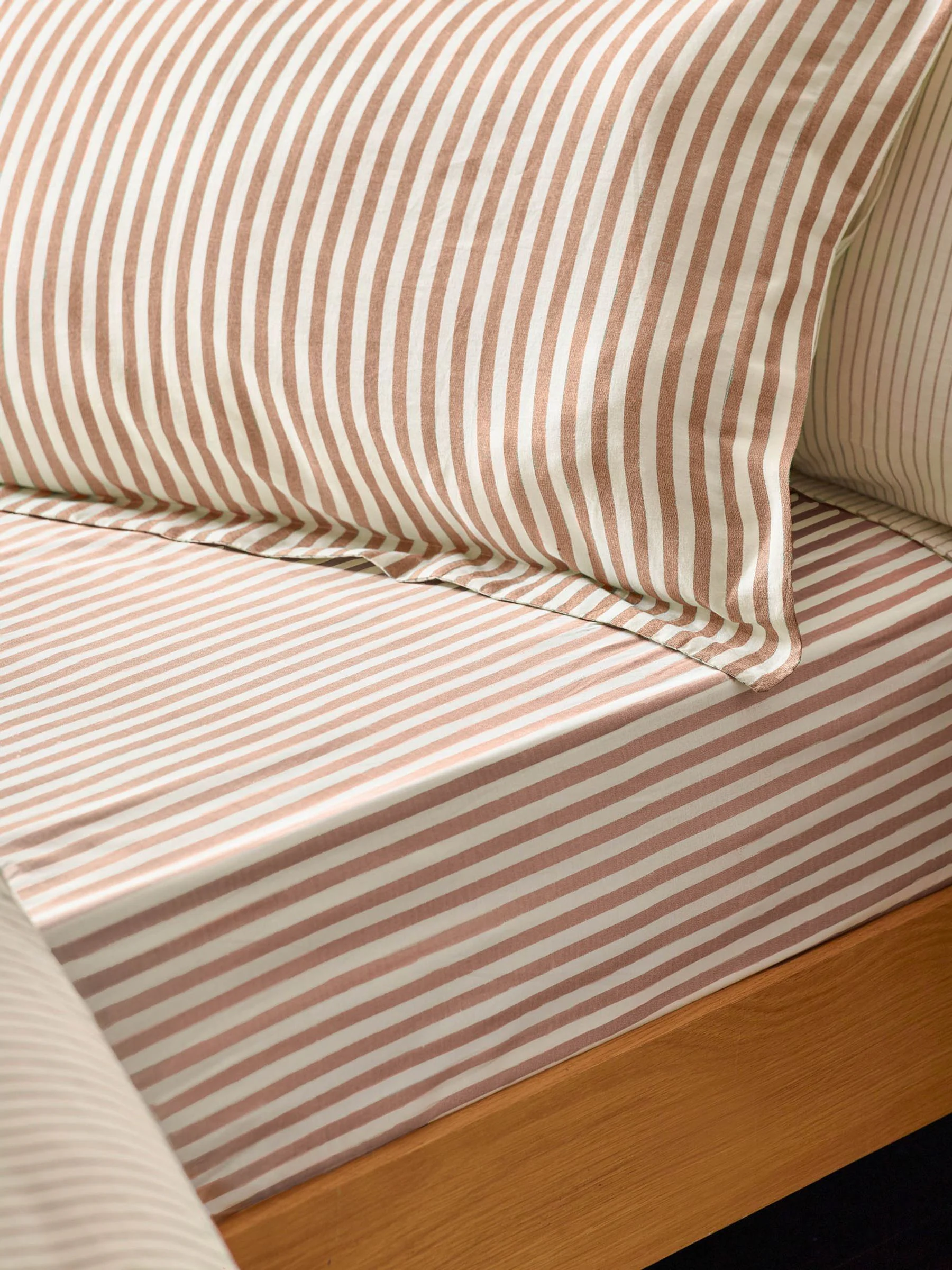 Yard Set of 2 Hebden Melange Stripe 100 Cotton Pillowcases