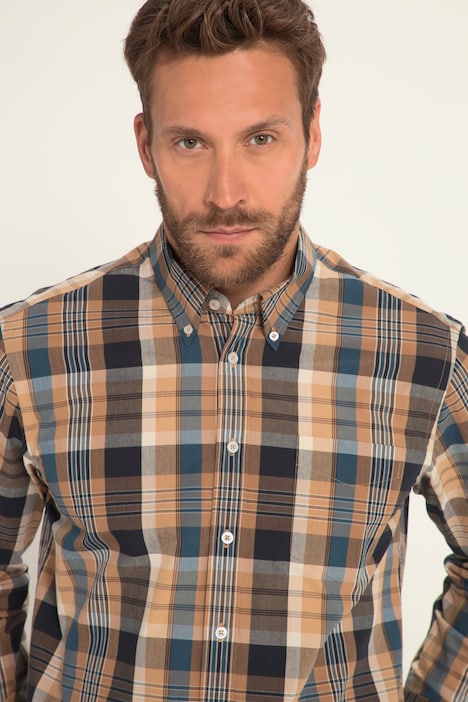 Karohemd, Langarm, Buttondown-Kragen, Modern Fit